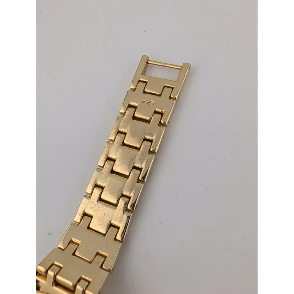 DMQ QVC Women's Watch 34mm MOP Dial Gold CZ Bezel New Battery 6.5